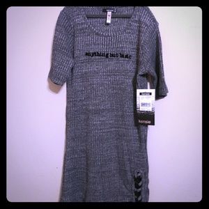 NWT Kenzie Girls Knit Dress, Gray, Size 14/16